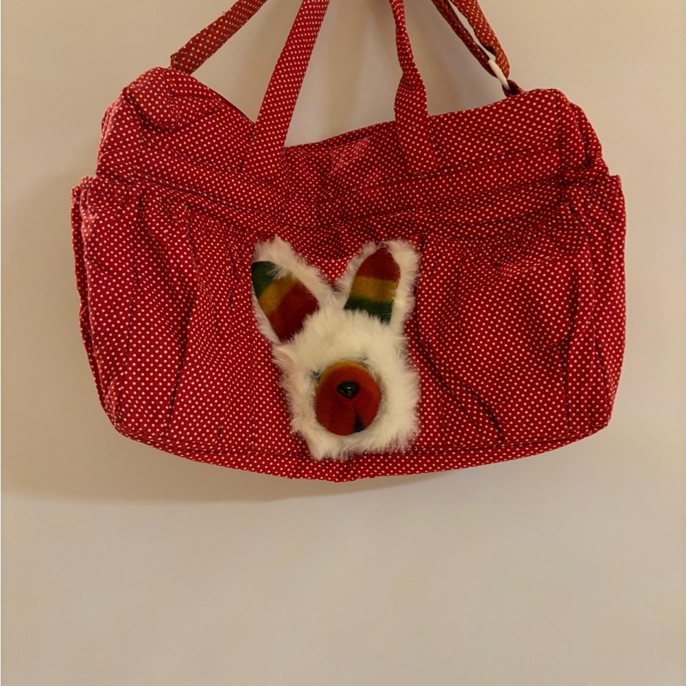 Red Polka Dot Women's Bag with Bunny Design.Has a plastic lining to protect.NWOT